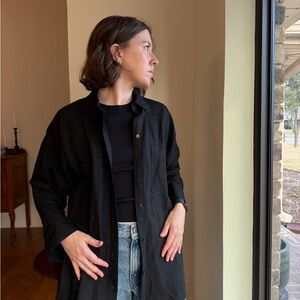 H&M Black Women's Linen Button Down